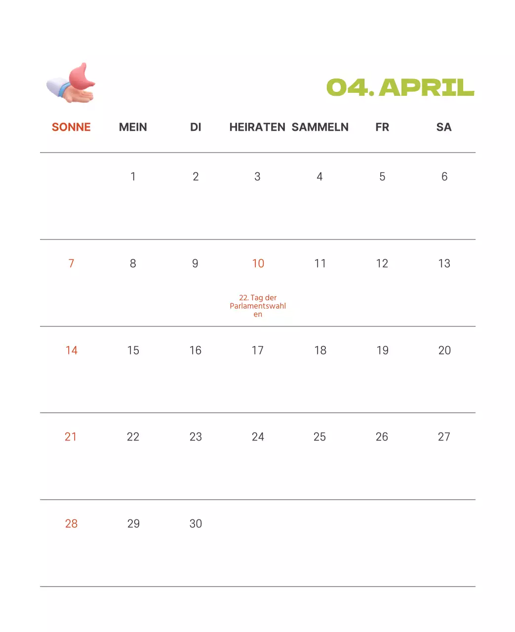 Ein festliches Krankenhaus mit Illustrationen zum Thema Gesundheit und Familie und farbenfrohen Akzenten