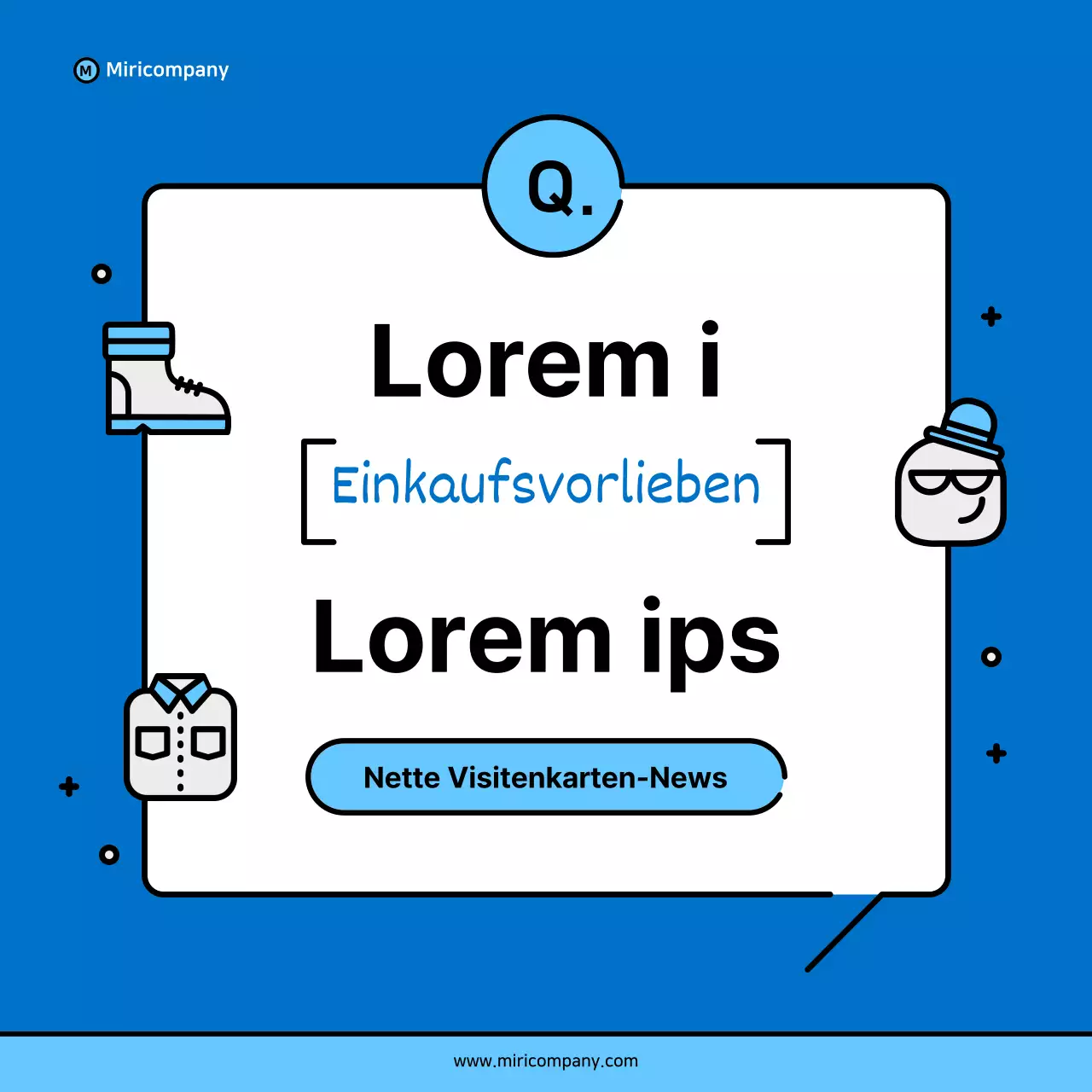 Minimalistischer Vorschlag für ein Geschäftsfeld in Blau und Hellblau