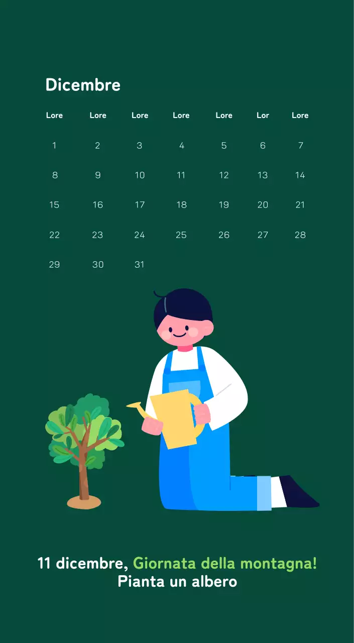 Celebrazione delle festività natalizie con illustrazioni colorate di persone e del pianeta.