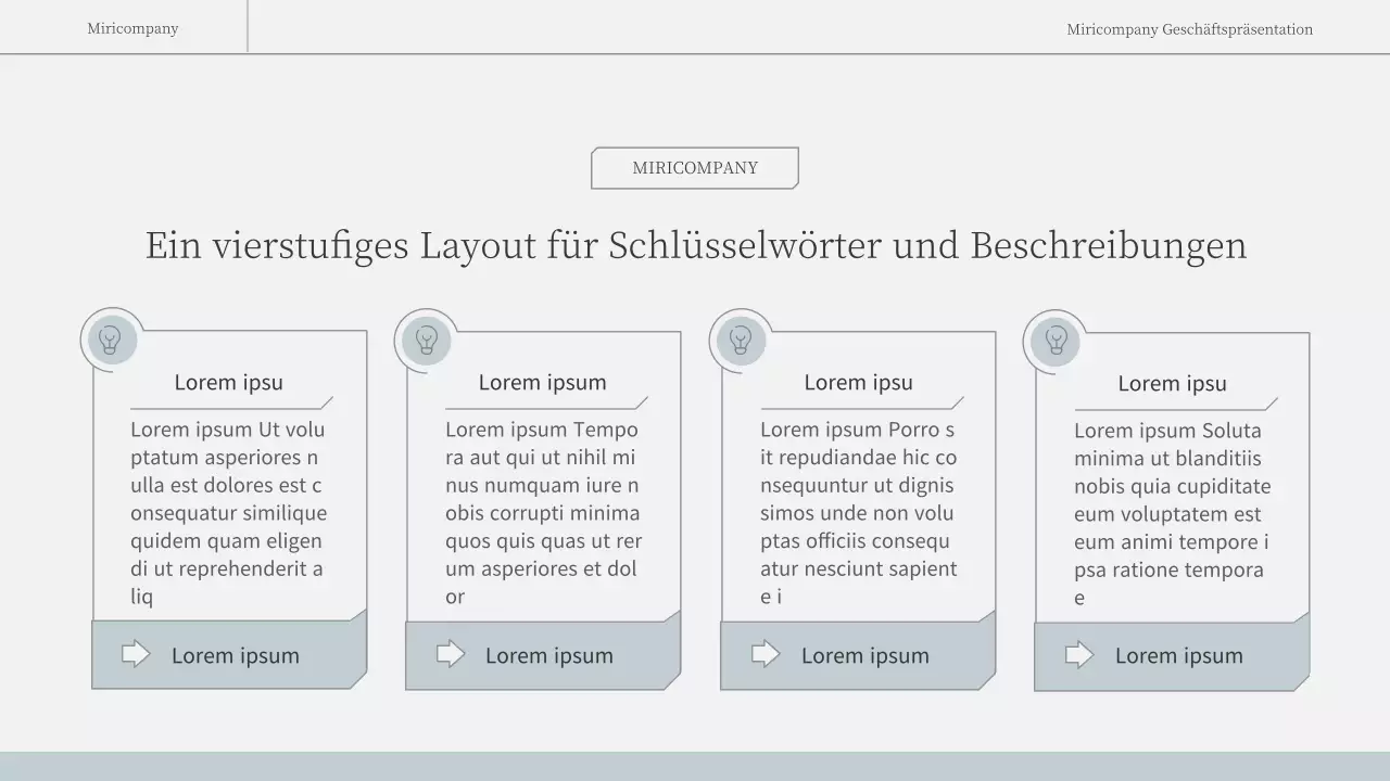 Ein einfacher, emotionaler Geschäftsbericht in Hellblau und Weiß