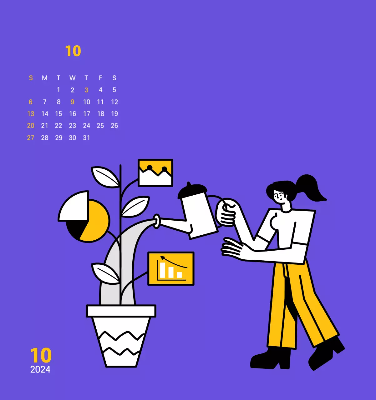 Clean line illustration on a purple background