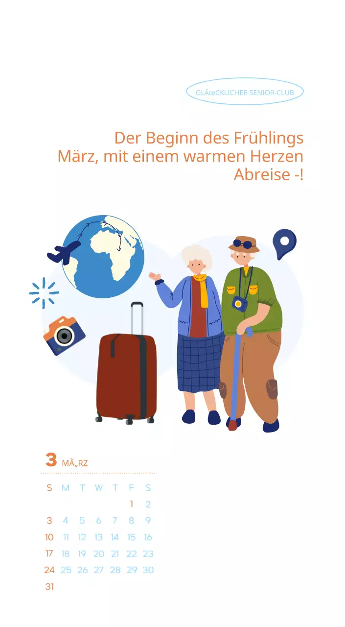 Arbeitskalender mit schönen Illustrationen