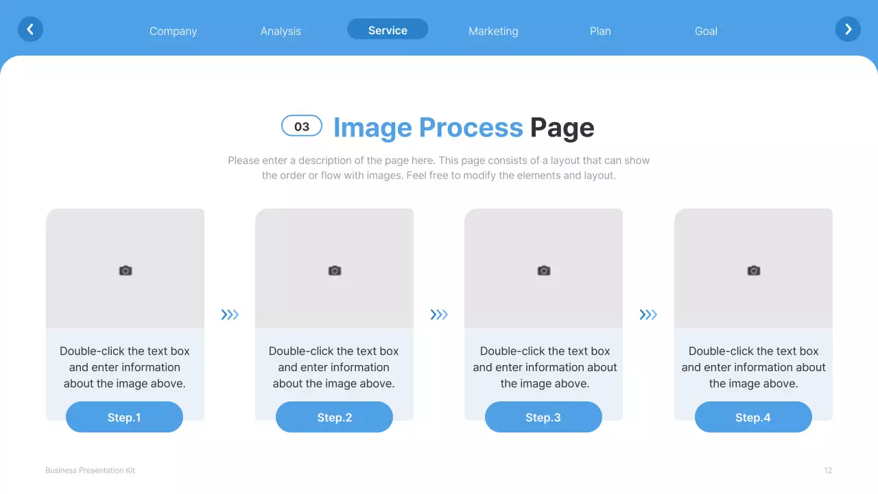 A simple white and light blue website company profile