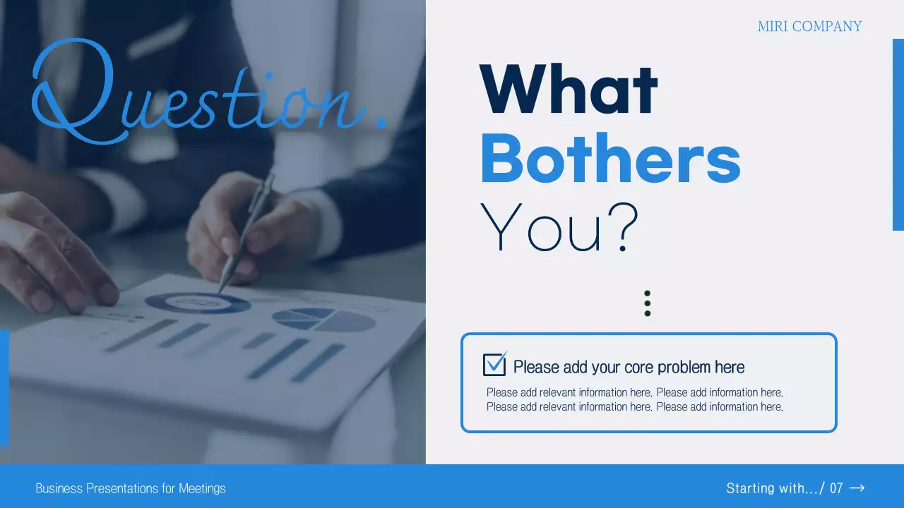 파랑과 흰색의 모던한 미팅용 보고서