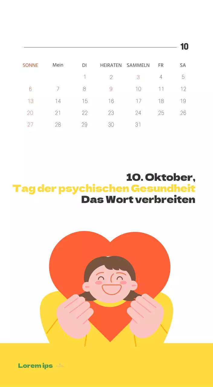 Ein festliches Krankenhaus mit Illustrationen zum Thema Gesundheit und Familie und farbenfrohen Akzenten