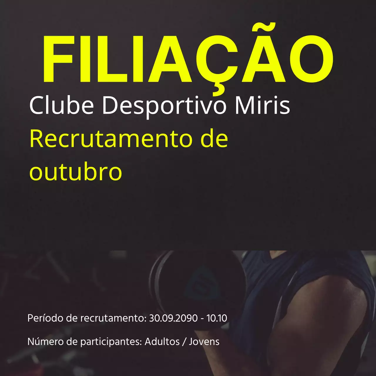 Promover o recrutamento desportivo na tendência preta e amarela