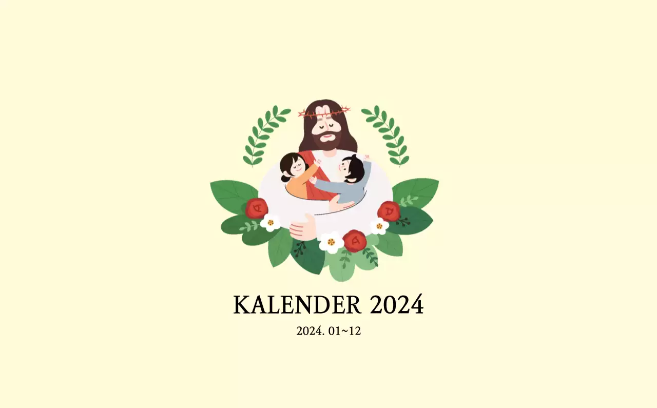 Warme FarbenKirchen mit niedlichen Illustrationen