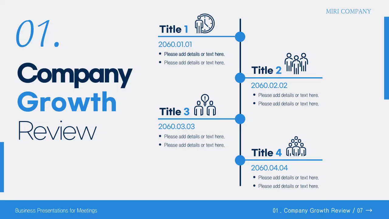 파랑과 흰색의 모던한 미팅용 보고서