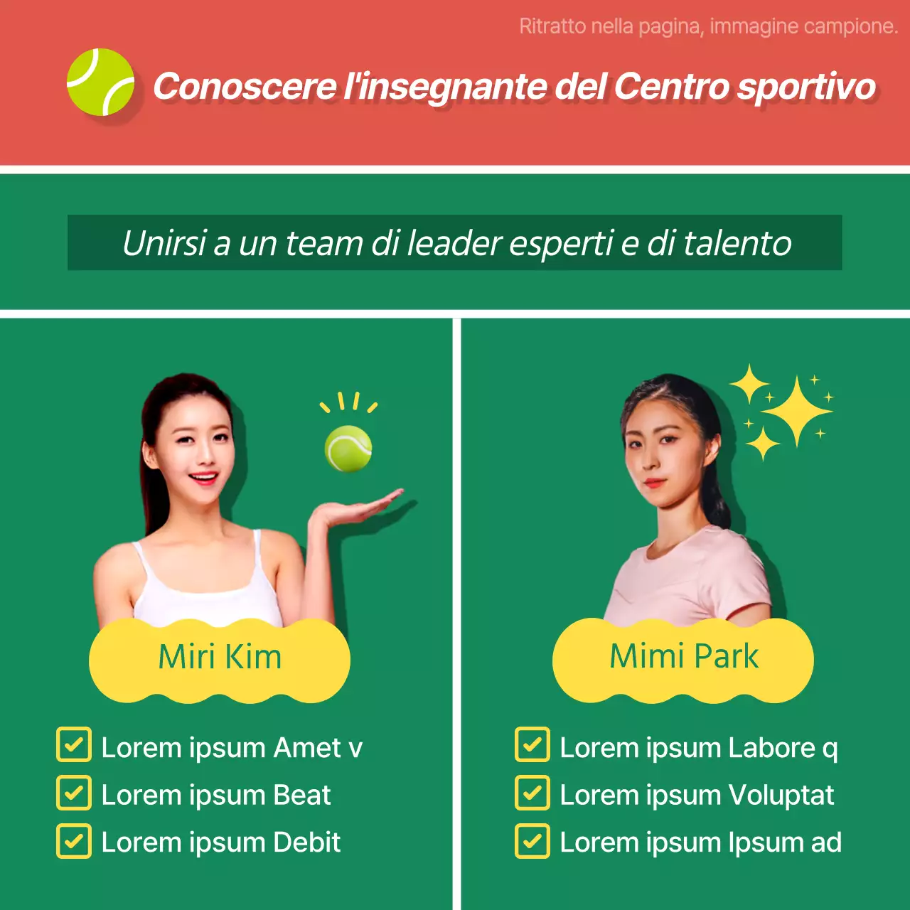 Promuovere l'iscrizione a un moderno tennis club in verde e marrone