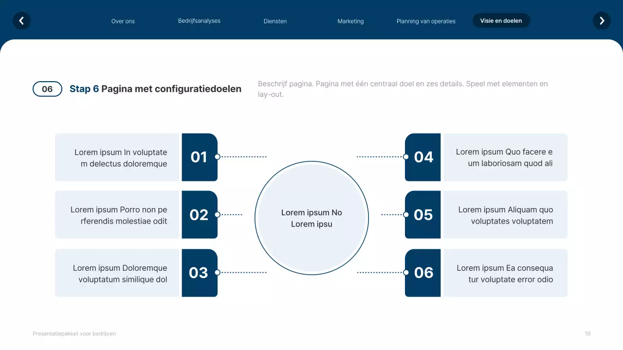 Eenvoudige witte en marineblauwe website bedrijfsprofiel