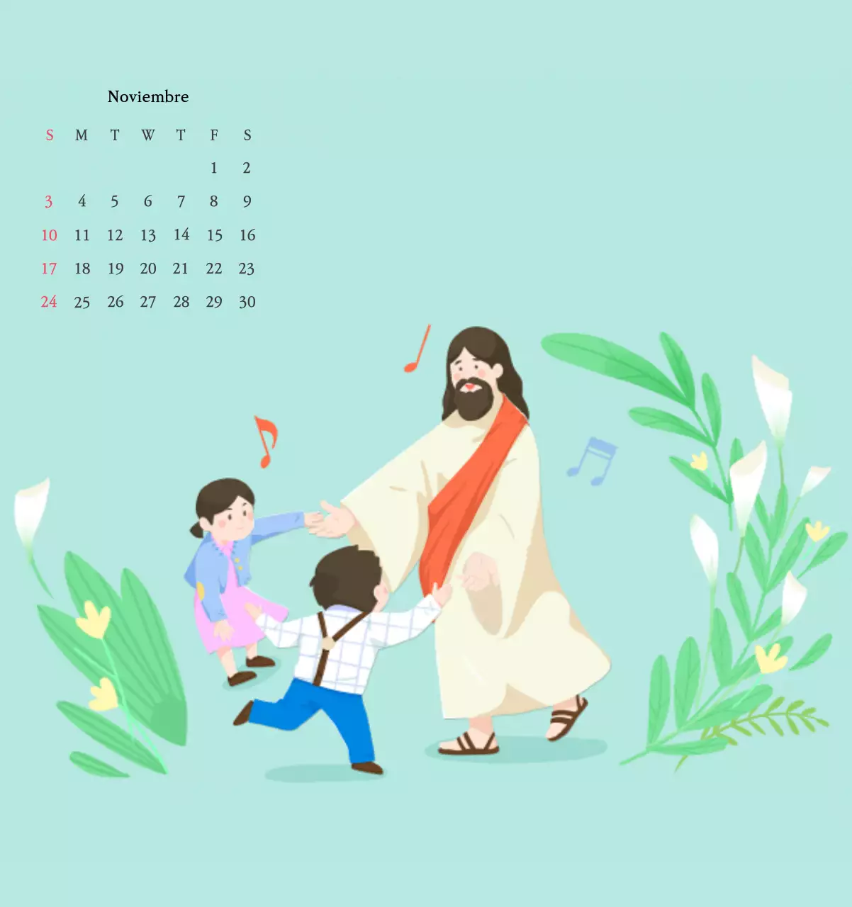 Iglesias con simpáticas ilustraciones en colores cálidos