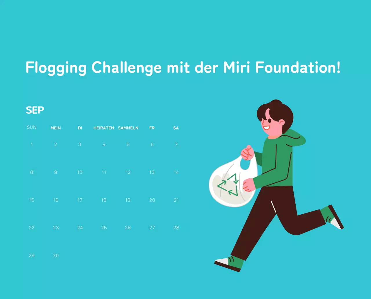 Mit farbenfrohen Illustrationen von Menschen und dem Planeten wird die Weihnachtszeit gefeiert.