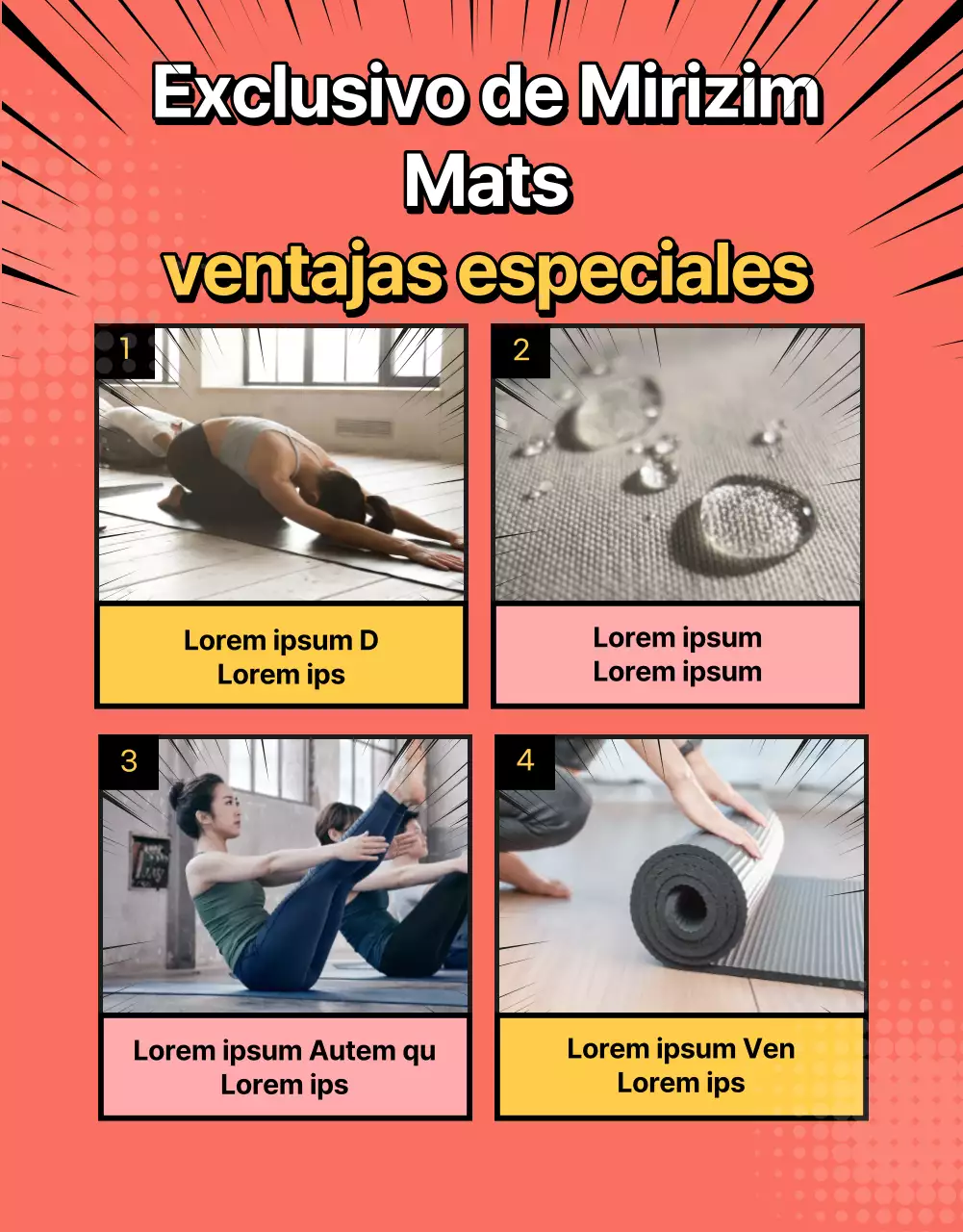 Promociona una esterilla de yoga rosa que provoca arcadas