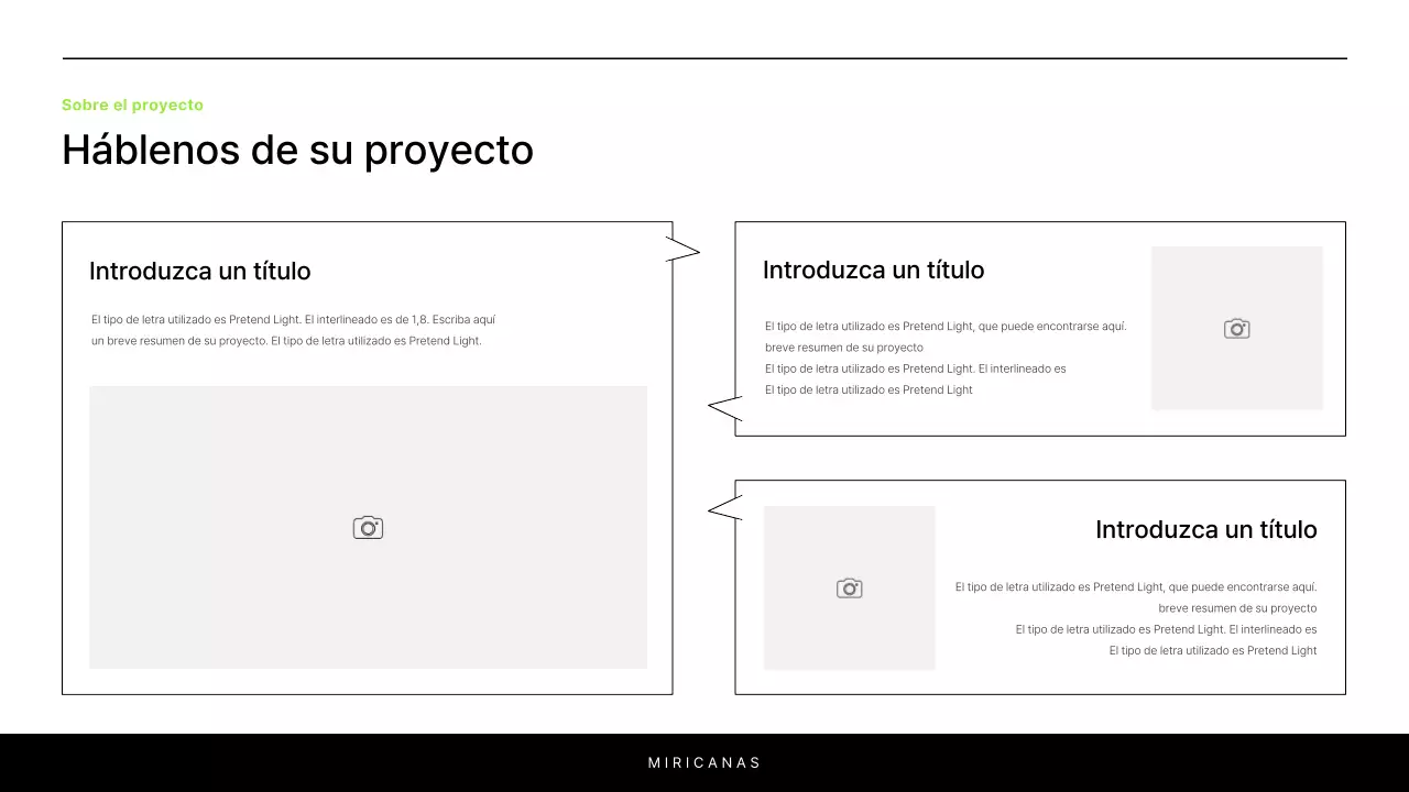 Un sencillo informe en blanco y chartreuse para presentar un proyecto