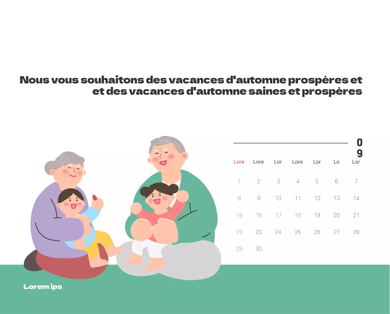 Un hôpital festif avec des illustrations sur le thème de la santé et de la famille et des accents colorés.