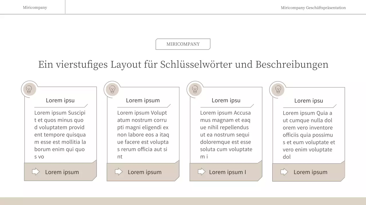 Ein einfacher, emotionaler Geschäftsbericht in Braun und Weiß