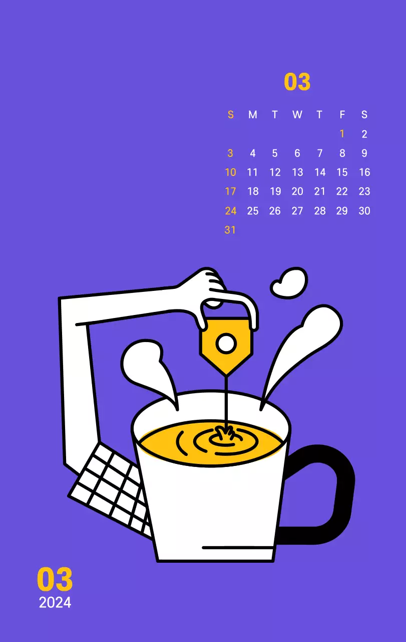 Saubere Linie Illustration auf einem lila Hintergrund