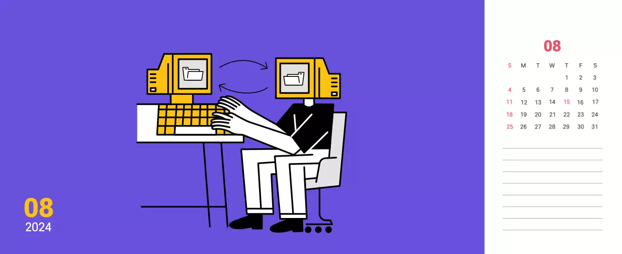 Clean line illustration on a purple background