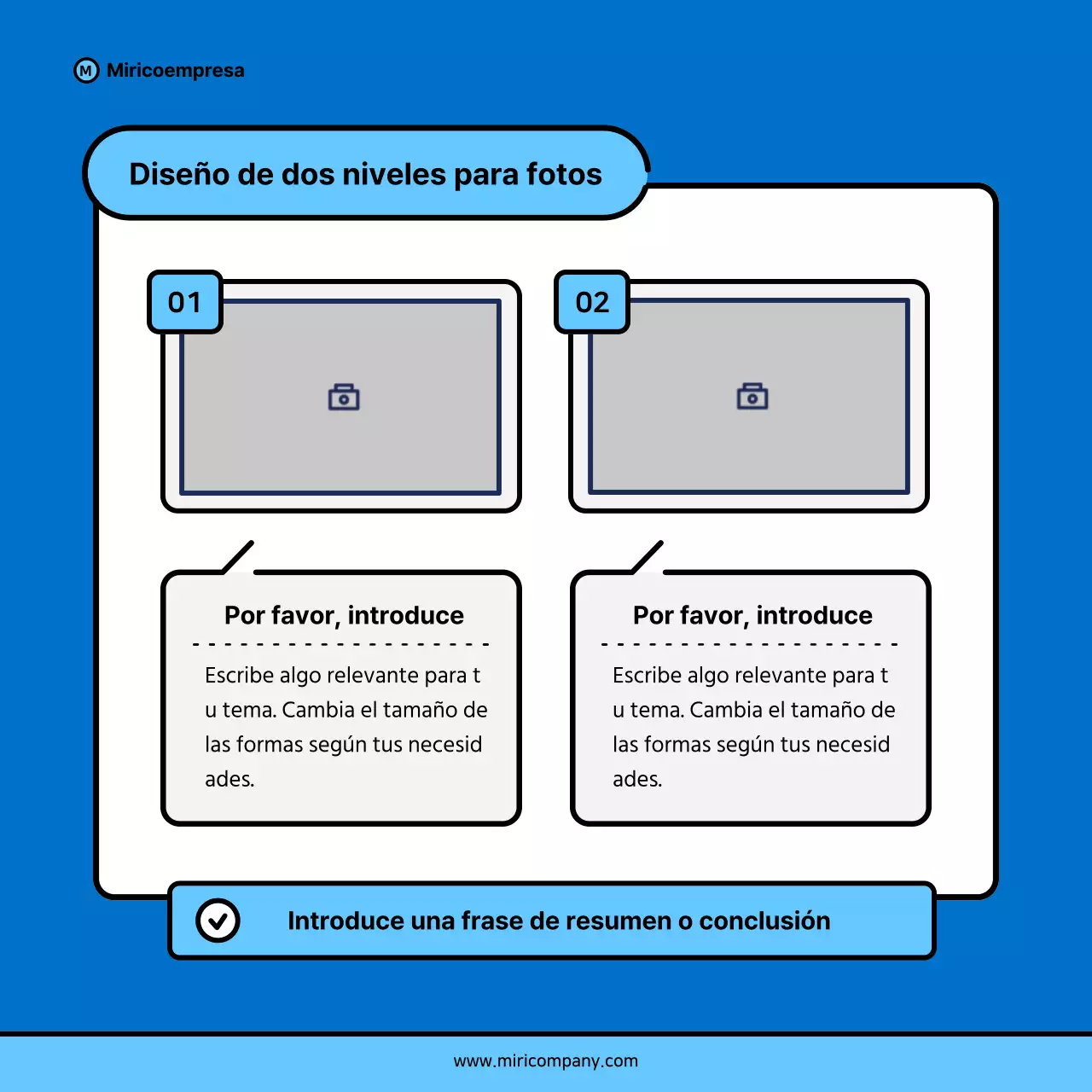 Propuesta minimalista de discurso empresarial en azul y azul claro