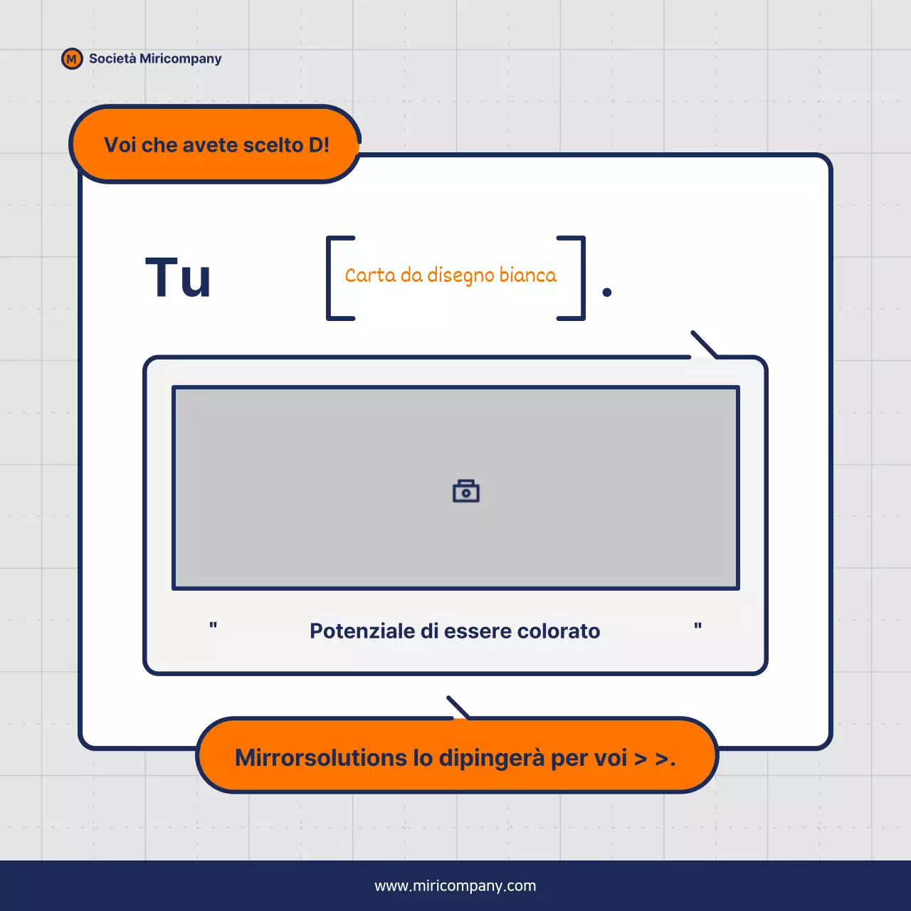 Proposta di business pitch minimalista in arancione e blu navy