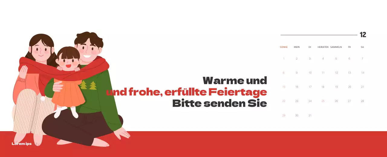 Ein festliches Krankenhaus mit Illustrationen zum Thema Gesundheit und Familie und farbenfrohen Akzenten