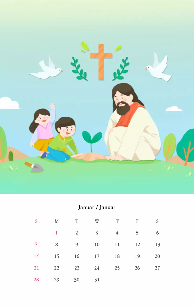 Kirchen mit niedlichen Illustrationen in warmen Farben