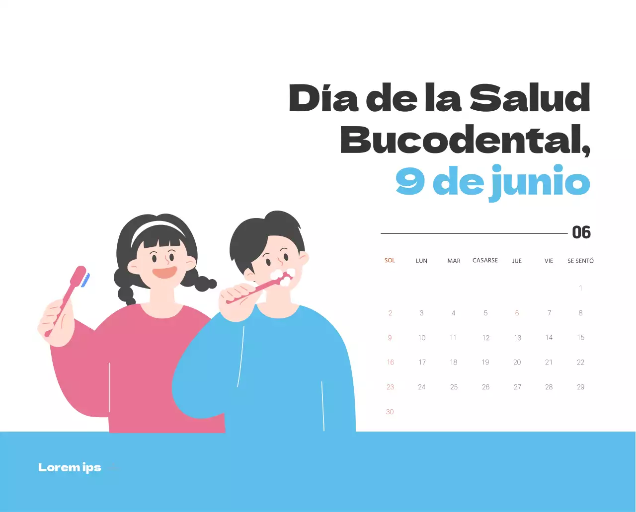 Un hospital festivo con ilustraciones de temática sanitaria y familiar y acentos de color