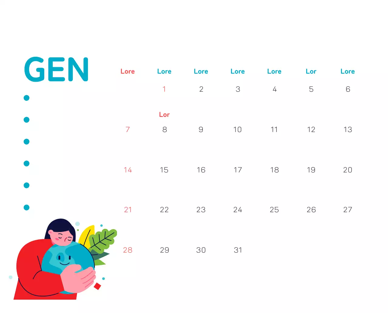 Celebrazione delle festività natalizie con illustrazioni colorate di persone e del pianeta.