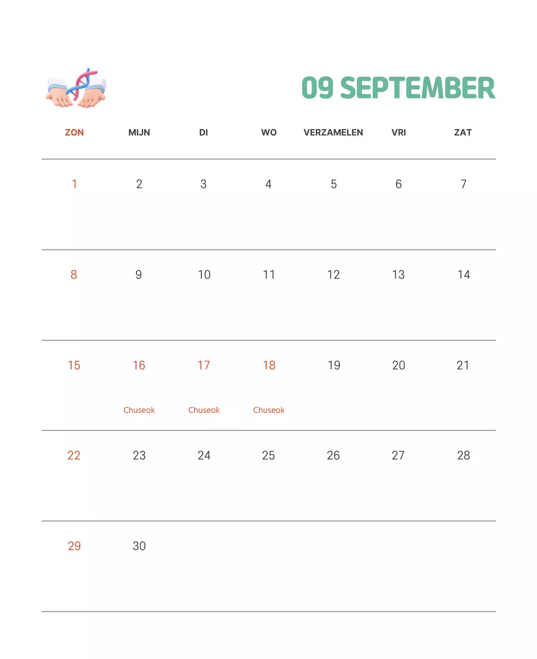 Een feestelijk ziekenhuis met illustraties met gezondheids- en gezinsthema's en kleurrijke accenten