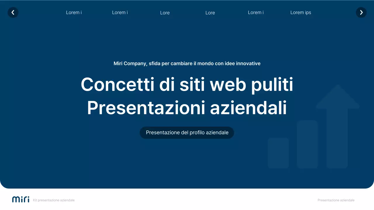 Profilo aziendale semplice in bianco e blu navy