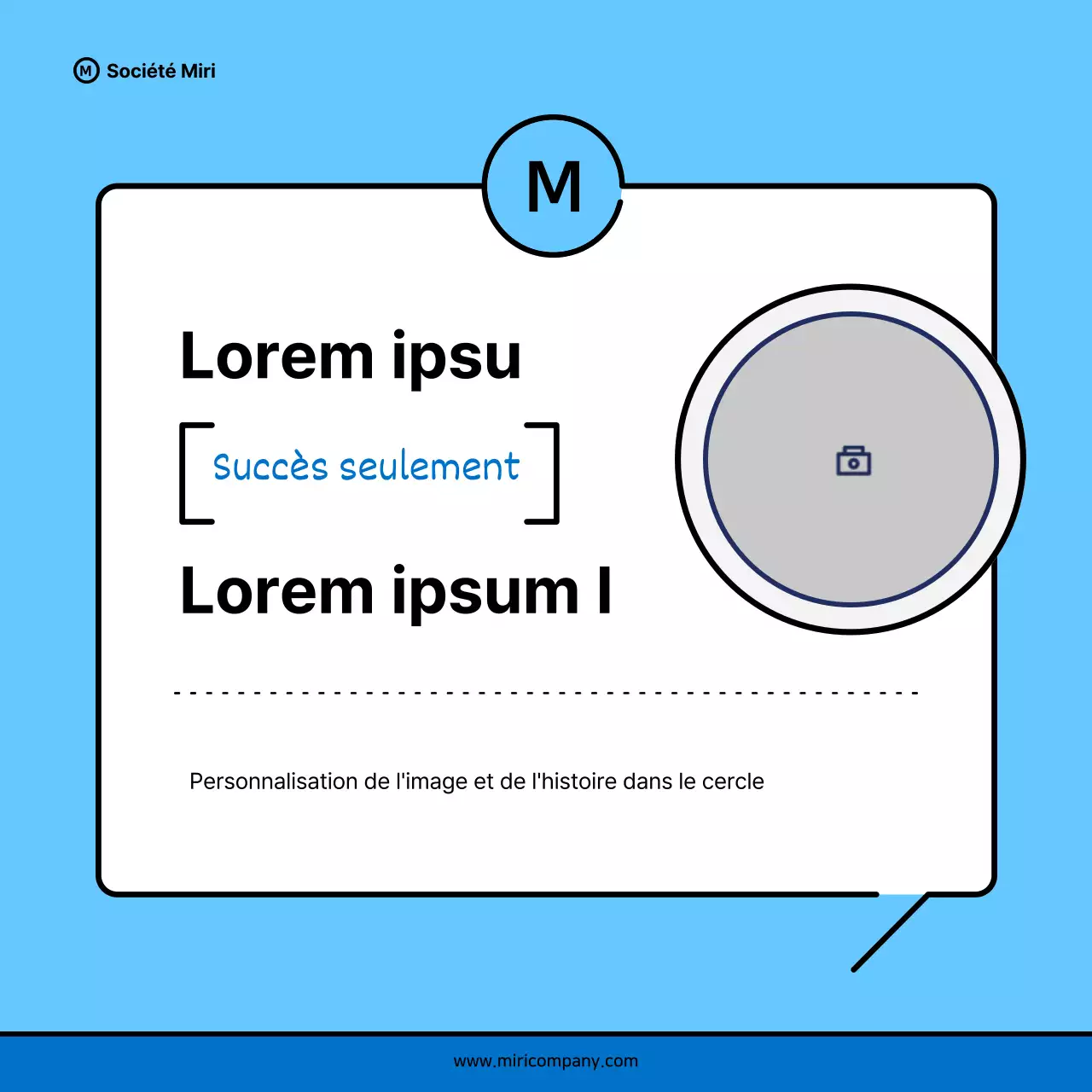 Proposition minimaliste de pitch d'entreprise en bleu et bleu clair