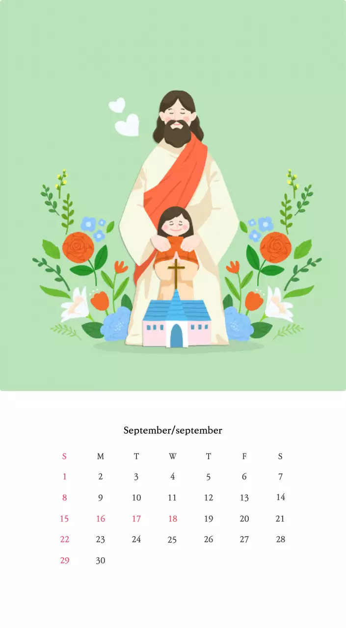 Kerken met schattige illustraties in warme kleuren