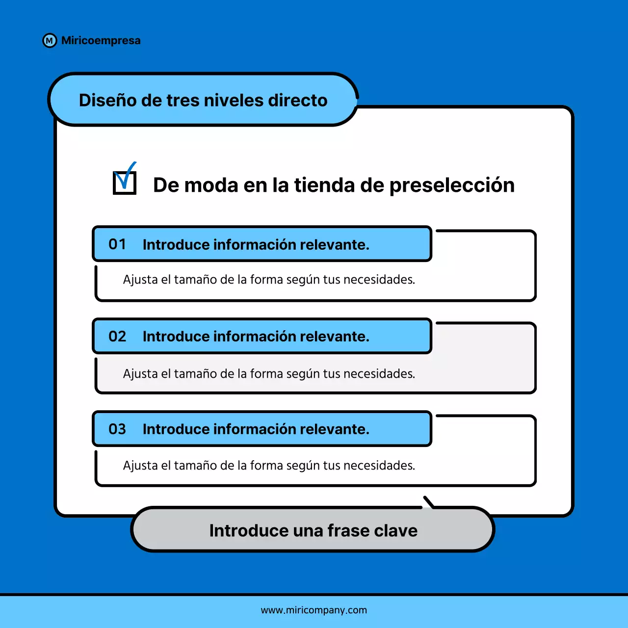 Propuesta minimalista de discurso empresarial en azul y azul claro