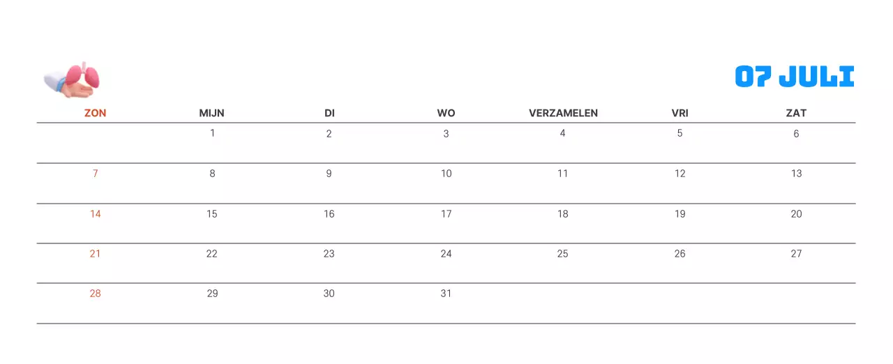 Een feestelijk ziekenhuis met illustraties met gezondheids- en gezinsthema's en kleurrijke accenten