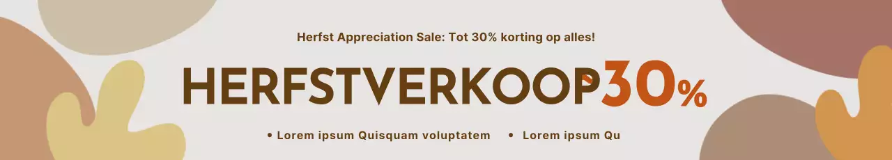 Herfstig in bruine tinten Een strakke korting met grafische elementen Herfstpromotie
