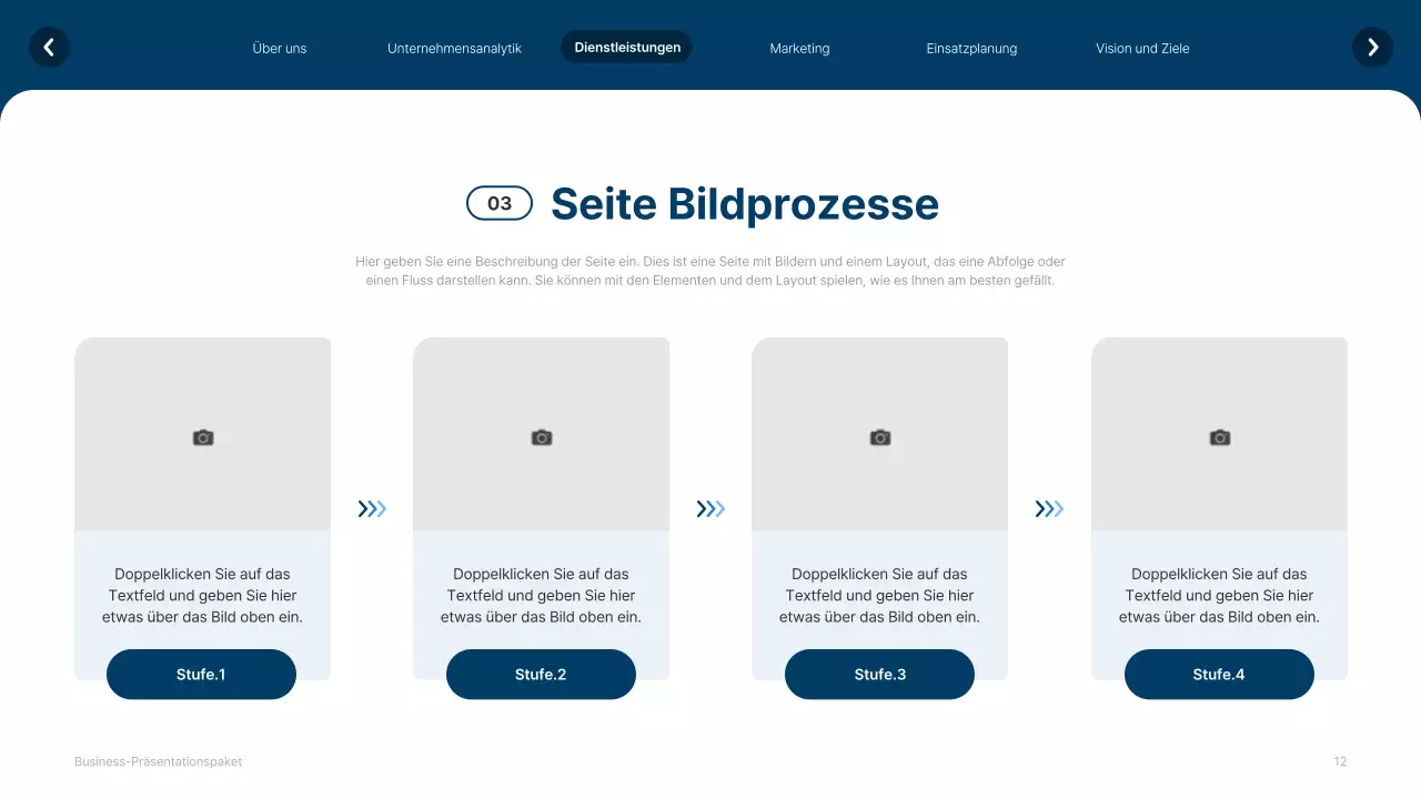 Einfache weiße und marineblaue Website Firmenprofil