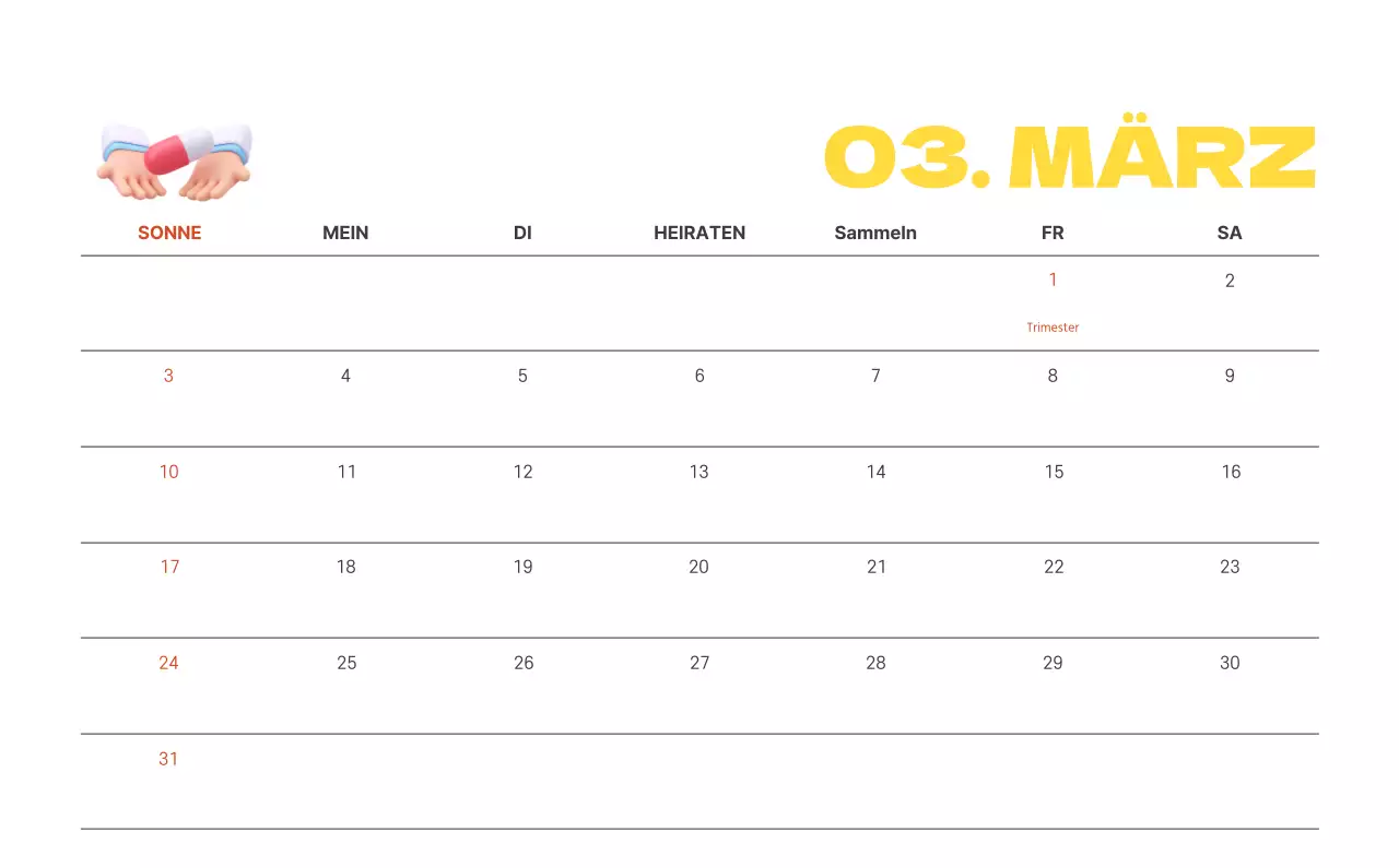 Ein festliches Krankenhaus mit Illustrationen zum Thema Gesundheit und Familie und farbenfrohen Akzenten