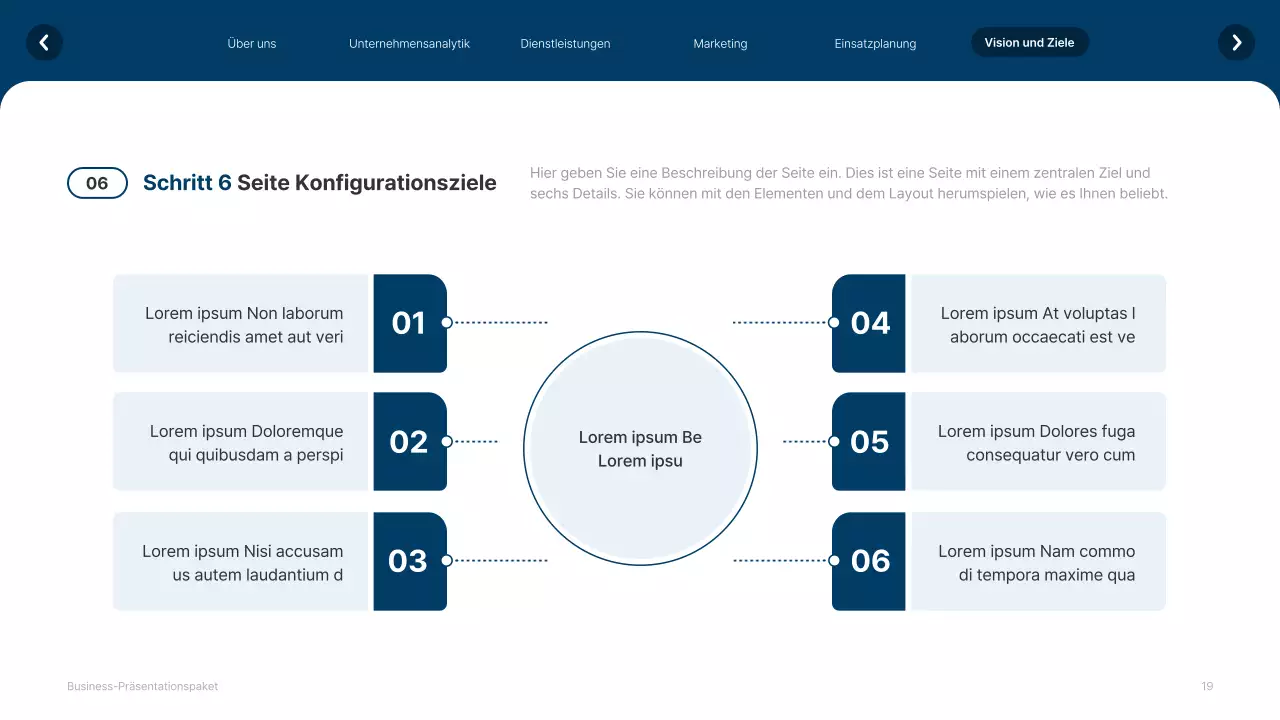 Einfache weiße und marineblaue Website Firmenprofil
