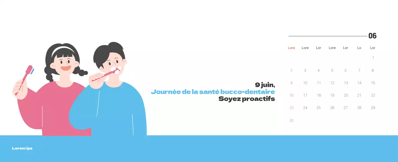 Un hôpital festif avec des illustrations sur le thème de la santé et de la famille et des accents colorés.