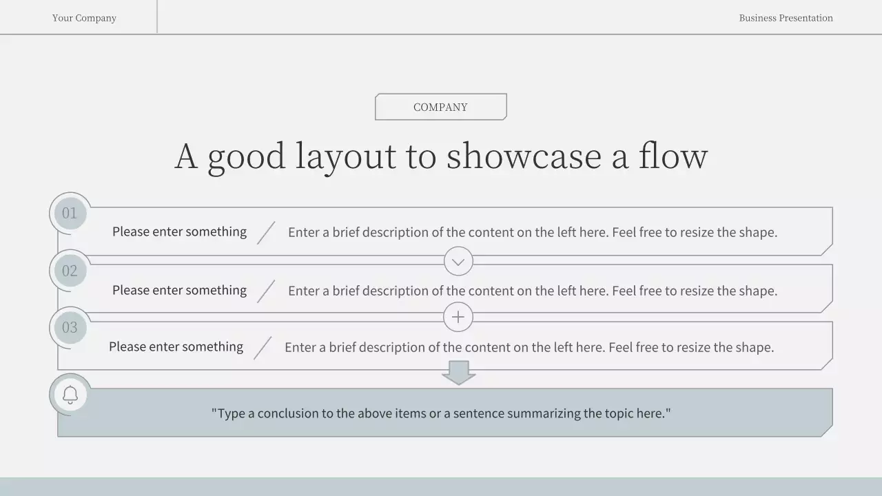 Simple, emotional business report in light blue and white