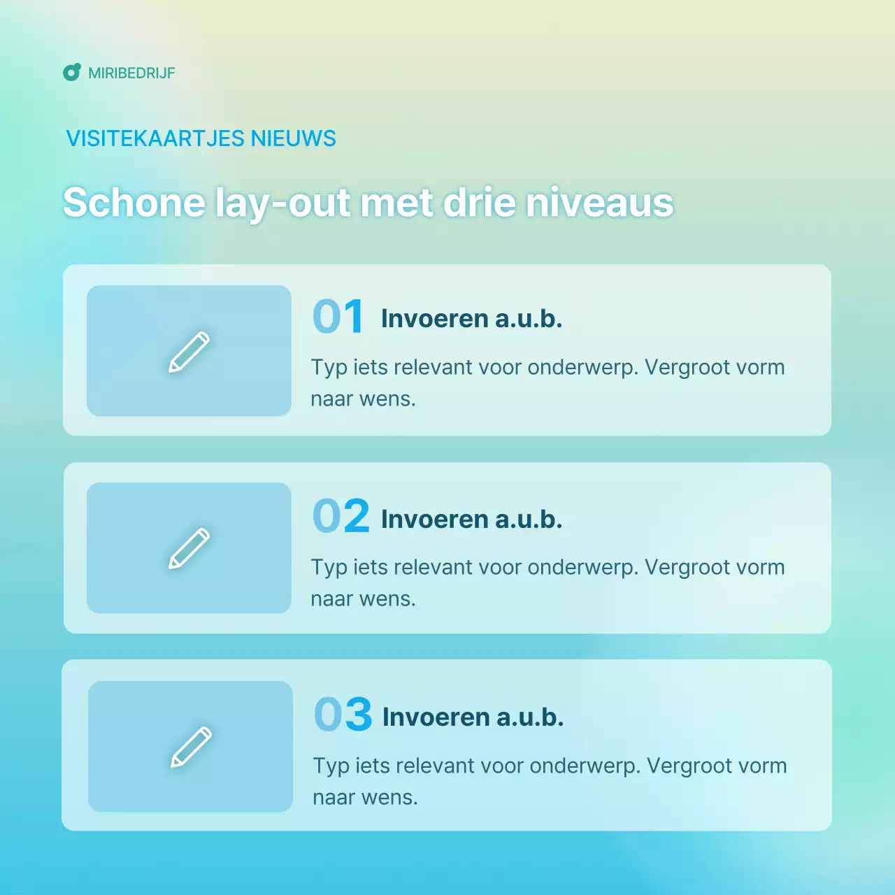 Een eenvoudige zakelijke nieuwsbriefgids in lichtblauw en mintgroen