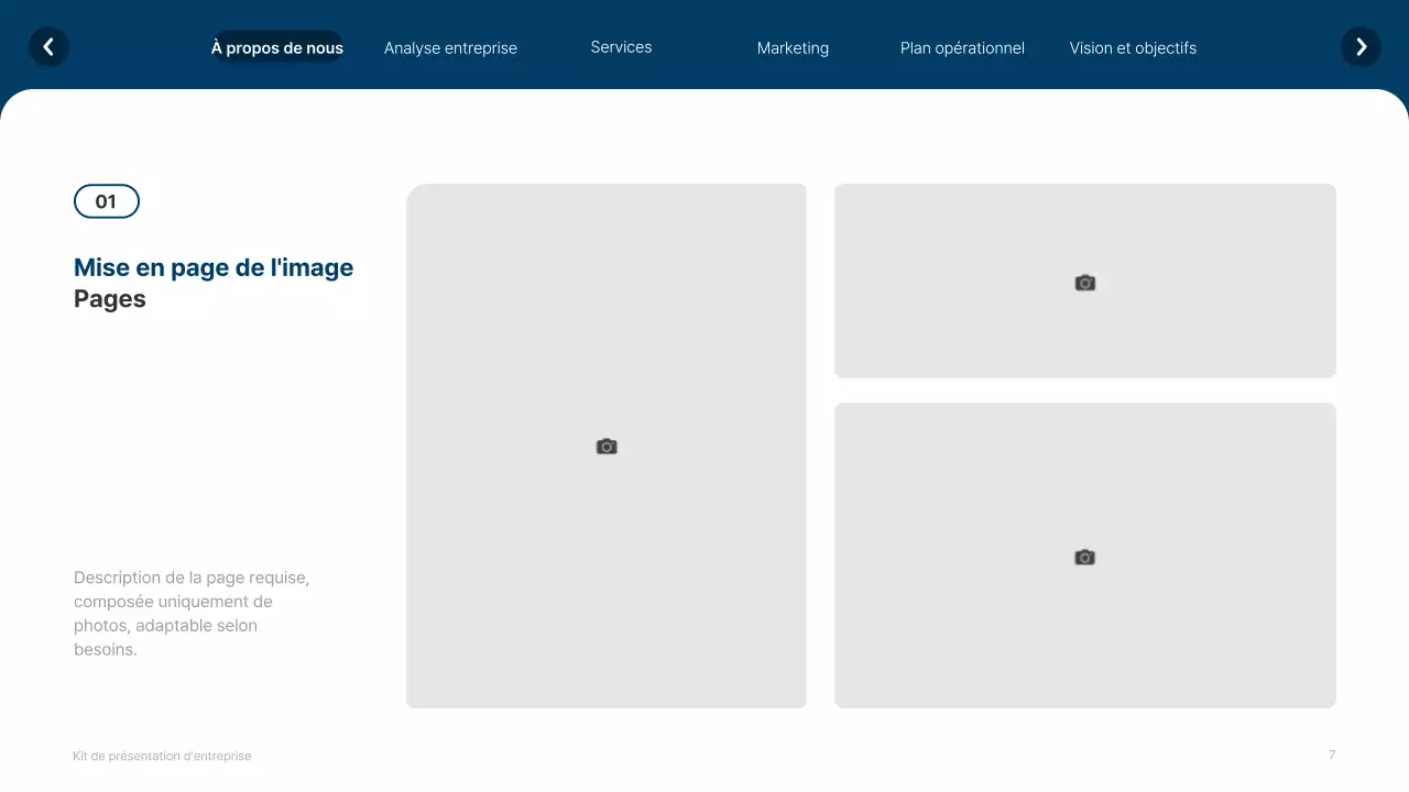 Site web simple, blanc et bleu marine, profil de l'entreprise