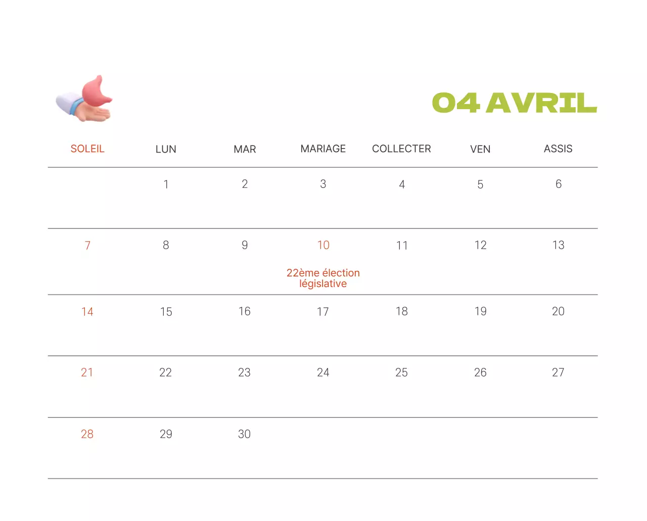 Un hôpital festif avec des illustrations sur le thème de la santé et de la famille et des accents colorés.