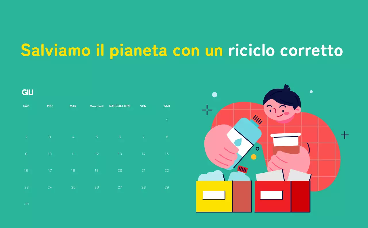 Celebrazione delle festività natalizie con illustrazioni colorate di persone e del pianeta.