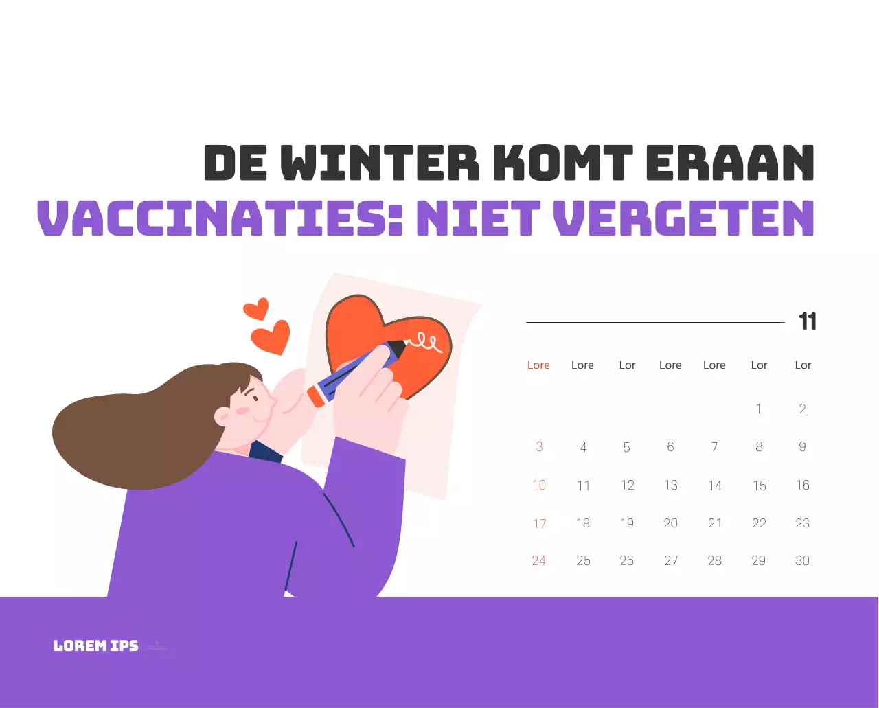 Een feestelijk ziekenhuis met illustraties met gezondheids- en gezinsthema's en kleurrijke accenten