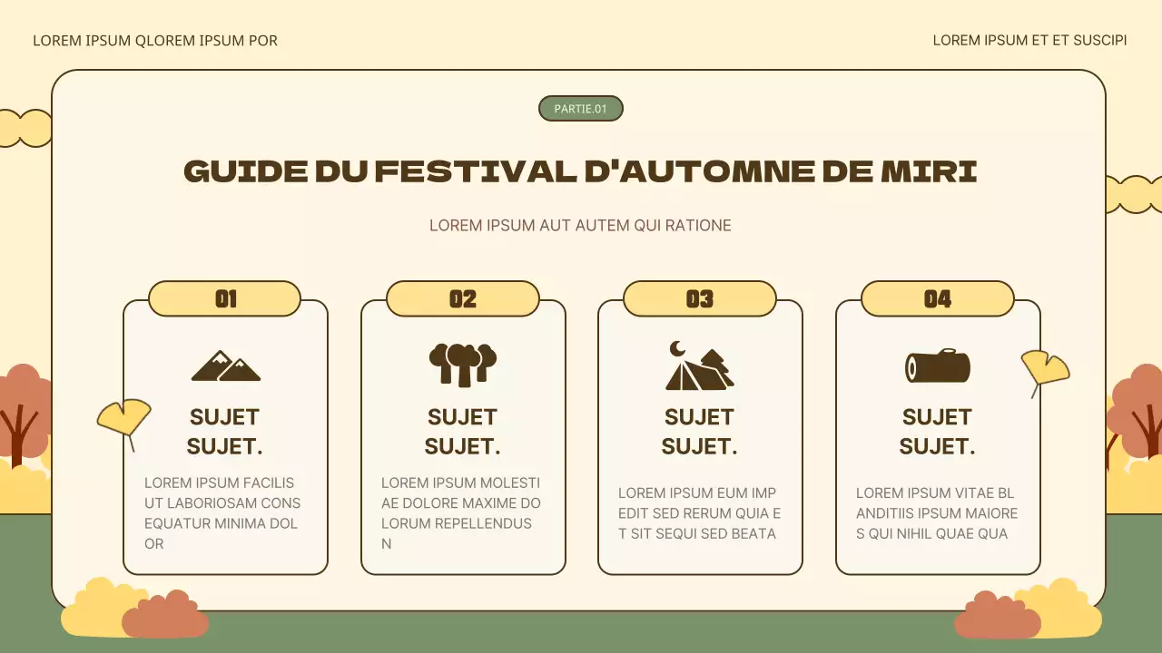 Promouvoir les fêtes naturelles d'automne en jaune et kaki