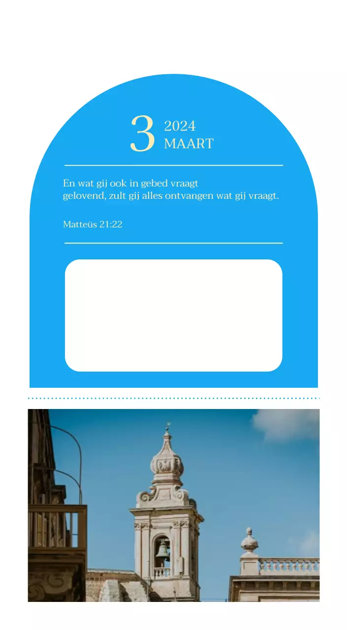 Blauw modern concept kerkkalender