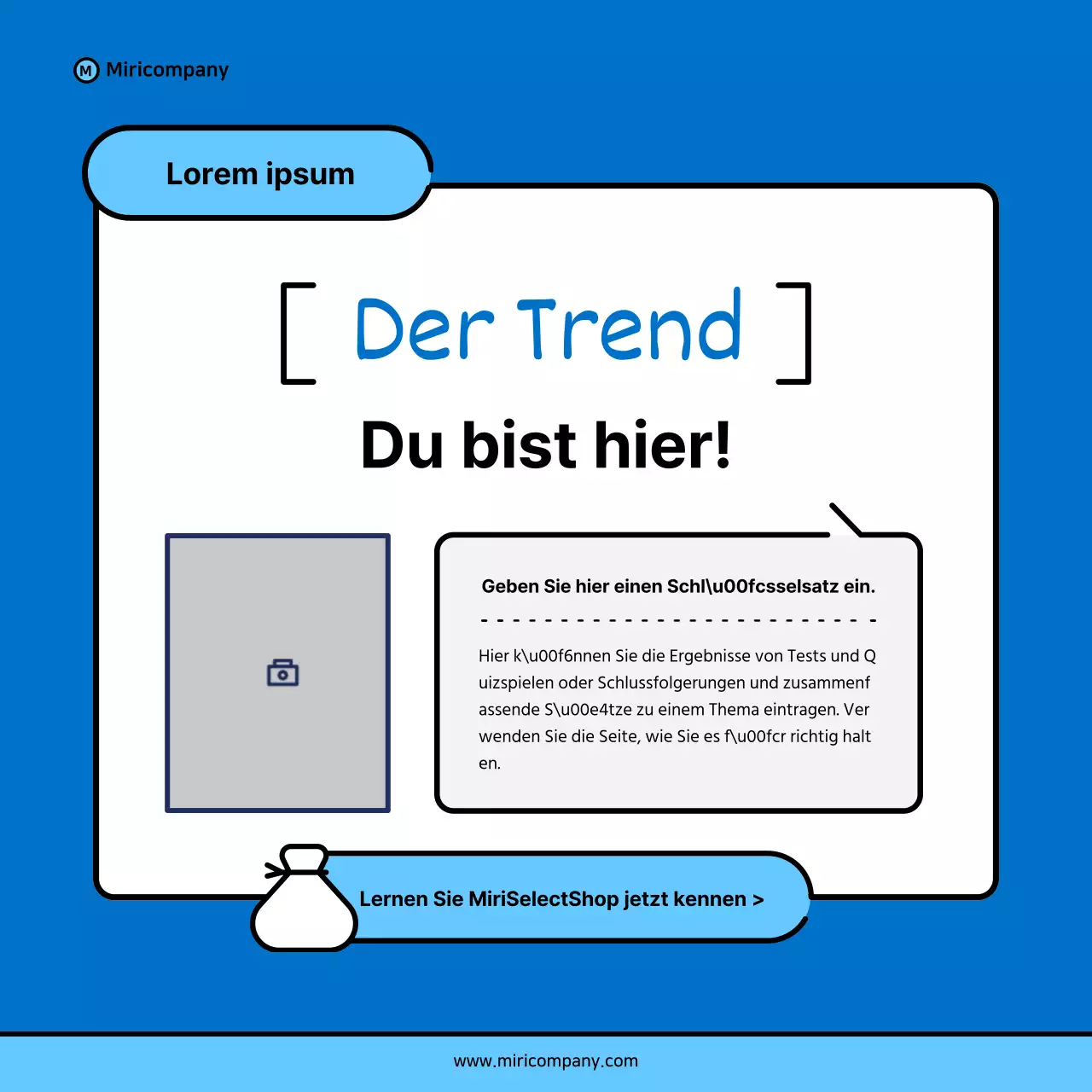Minimalistischer Vorschlag für ein Geschäftsfeld in Blau und Hellblau