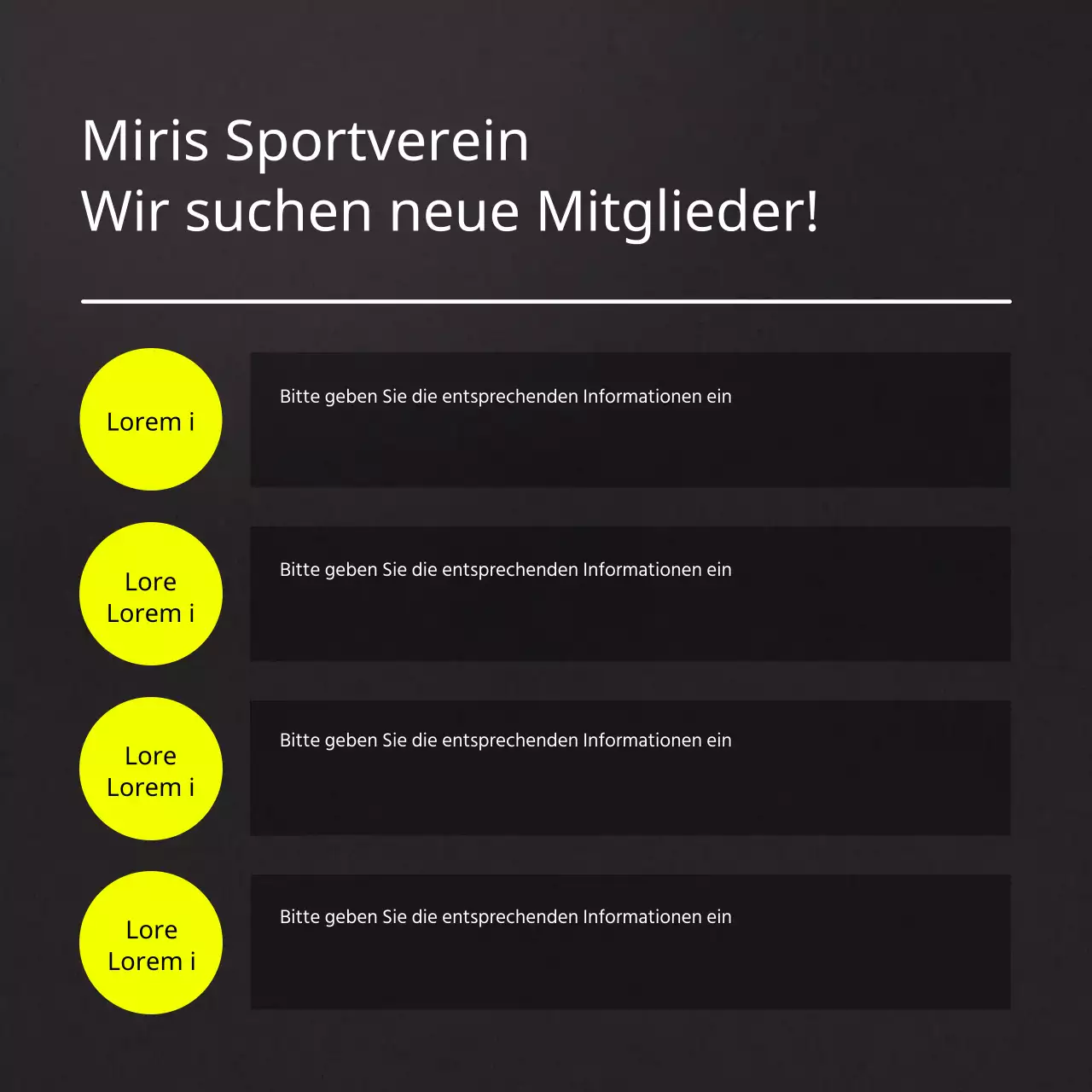 Förderung der Einstellung von Sportlern im schwarz-gelben Trend