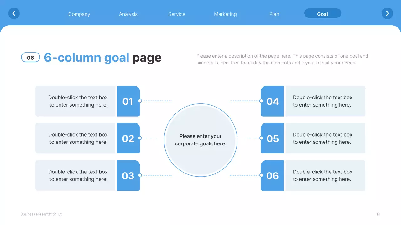 A simple white and light blue website company profile